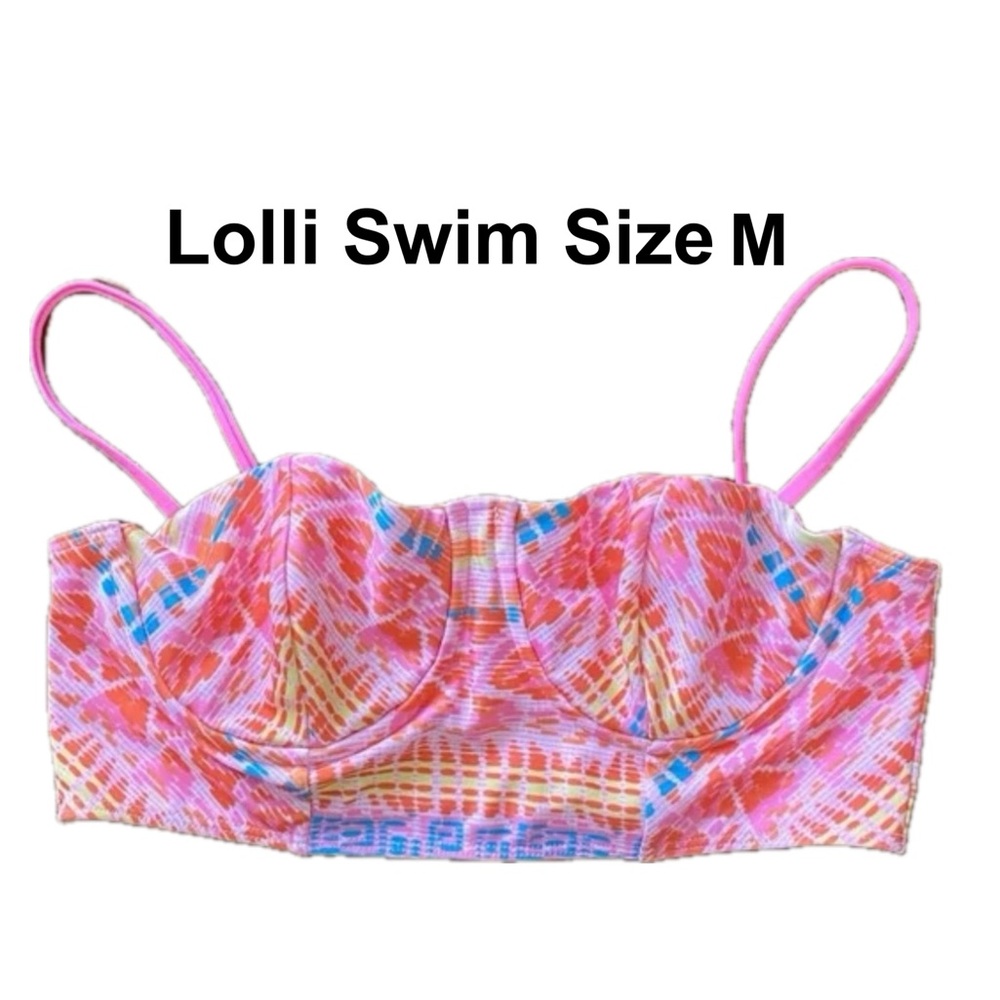 Lolli Swim Carnival Bikini Top. Underwire, Long Line Bralette. Balconette